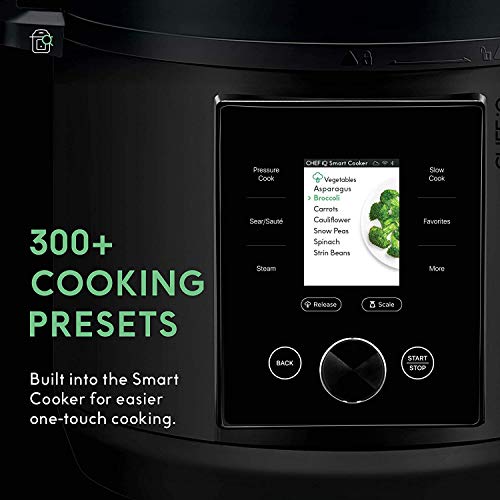 CHEF iQ Smart Pressure Cooker 10 Cooking Functions & 18 Features, Built-in Scale, 1000+ Presets & Times & Temps w/App for 600+ Foolproof Guided Recipes, Rice & Slow Electric MultiCooker, 6 Qt