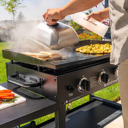Blackstone 36 Inch Gas Griddle Cooking Station 4 Burner Flat Top Gas Grill Propane Fuelled Restaurant Grade Professional 36” Outdoor Griddle Station with Side Shelf (1554)