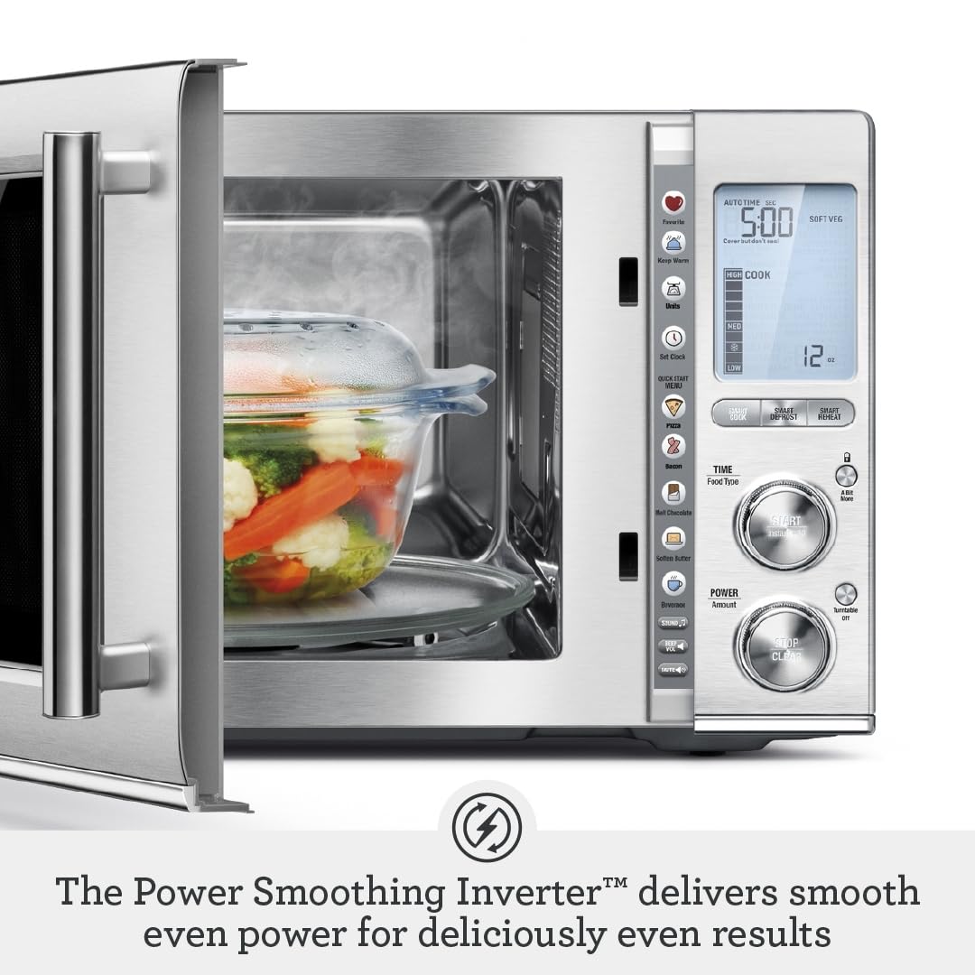 Breville Countertop Smooth Wave Microwave, Brushed Stainless Steel, BMO850BSS