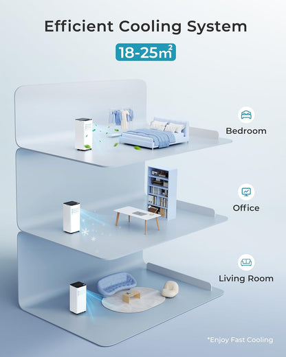 4-in-1 Portable Air Conditioner – Cooling, Dehumidifier, Fan & Sleep Mode – Remote Control – 9000 BTU – For Rooms up to 20㎡