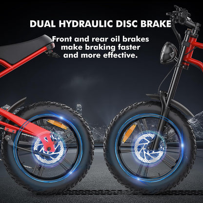 Electric Bike for Adults, 48V 15.6Ah Removable Battery, 7-Speed Electric Mountain Bike with LCD Display