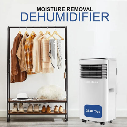 9,000 BTU Portable Air Conditioner – 4-in-1 Cooling, Fan, Dehumidifier, Night Mode with Remote and Window Kit