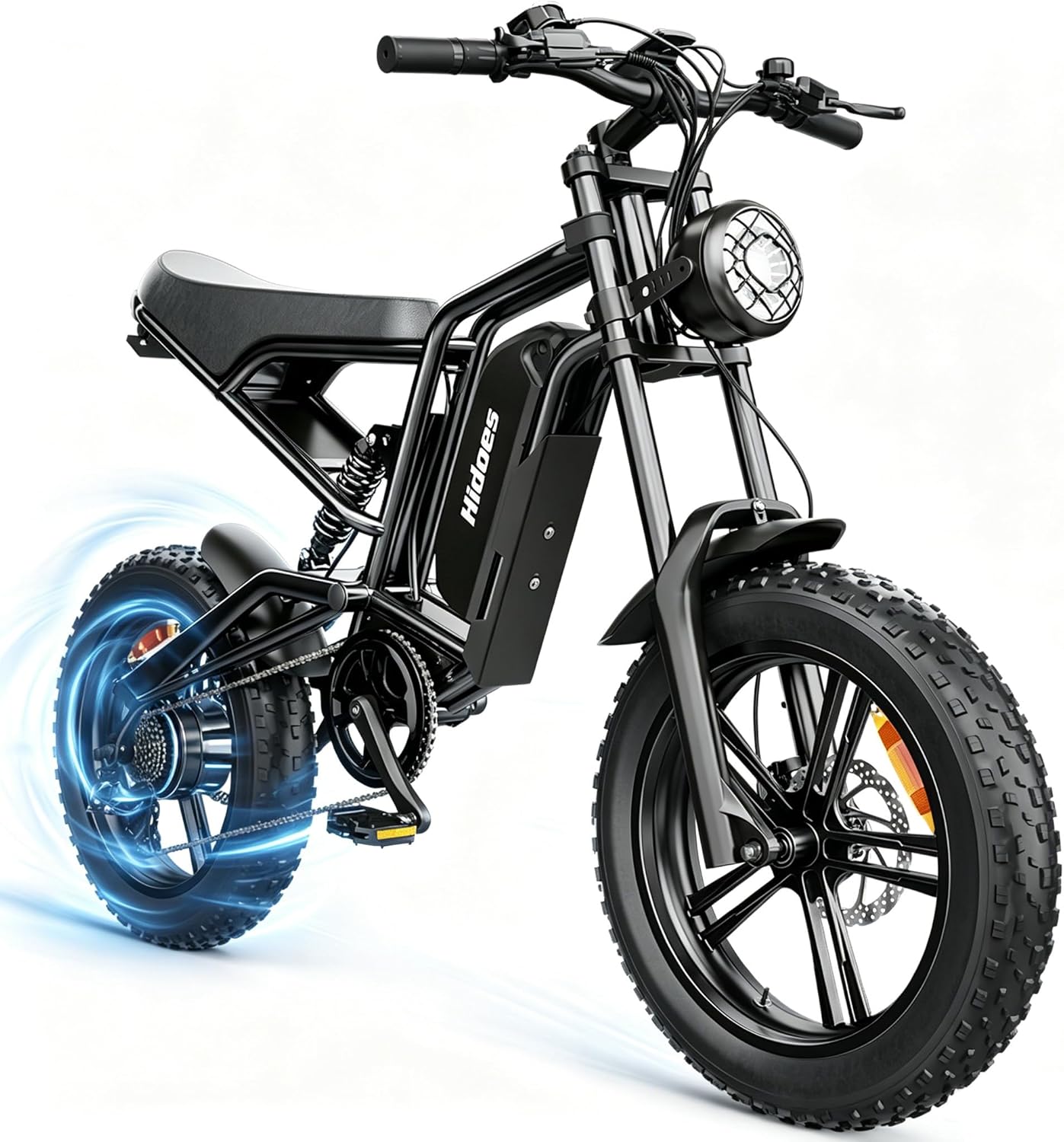 20" Fat Tire Electric Bike for Adults, 48V 15.6Ah Removable Battery, 80KM Range, 7-Speed E-Bike with Dual Suspension