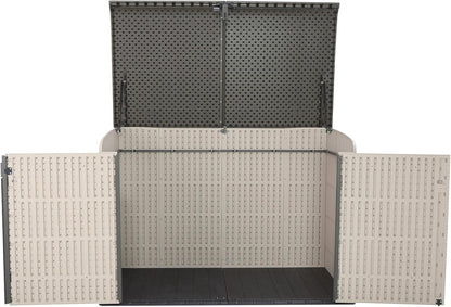 6 × 3.5 Ft Heavy-Duty Horizontal Outdoor Storage Shed – Desert Sand/White