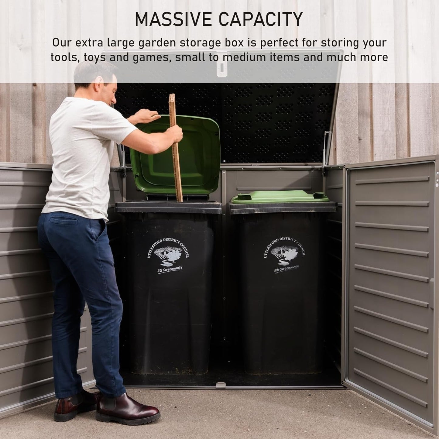 1170L Extra Large Outdoor Garden Storage Box with Padlock
